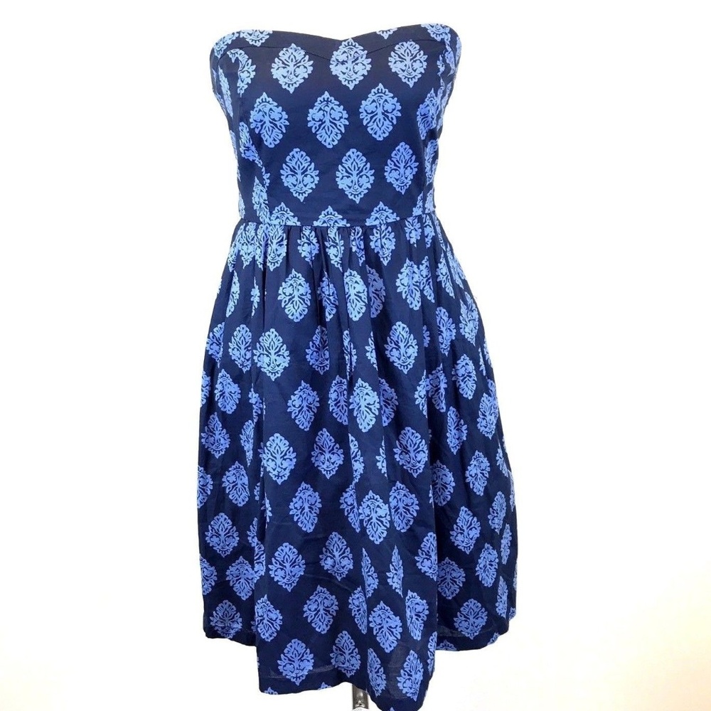 Old Navy Blue Strapless Dress Medallian - Picture 1 of 7